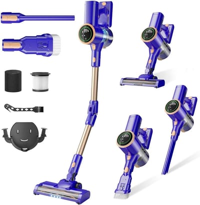 Draadloze Stofzuiger - Lichtgewicht Model - Snel Huis Schoonmaken - 180° Buigbaar - 40 Min Looptijd - Blauw