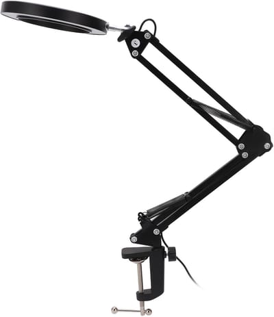 Vergrootglas met Lamp - Werkplek Verlichting - Detaillering Werk - Flexibele Arm 360° - 5x Vergroting - Zilver