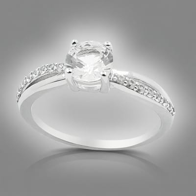 Cavill - Zilveren Ring - 925 Sterling Zilver - 0,693 ct Danburiet Ronde Briljant - 16 Zirkonen 0,216 ct - Modieus en Elegant Sieraad