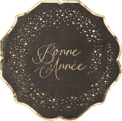 ARTYFETES - 16 Happy New Year servetten zwart goud 33 x 33 cm