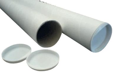 Verzendkoker CleverPack A0 +doppen - 850x50x1.5 wit - 5 stuks