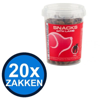 20x Euro-Premium - Snack Lam - Hondenvoer Snacks - 300 g