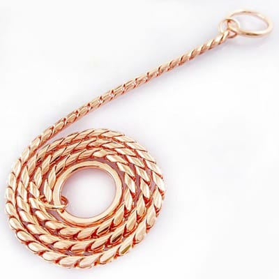 Zware Honden Wurgketting Slip Honden P Ketting Slangenketting Plating Anti-Roest Hondentrainingshalsbanden voor Kleine Grote Honden Zwart/Goud 18IN(45CM)