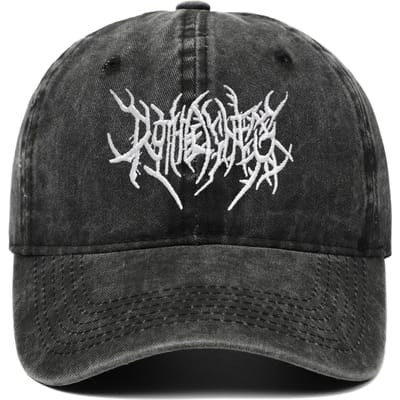 Trendy Geborduurde Rock - Stijl Baseballpet Met Uniek Logo black