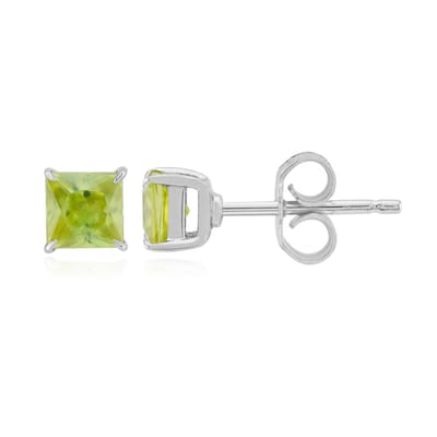 Cavill - Zilveren Oorbellen - 925 Sterling Zilver Geplatineerd - 0,79 Ct Sfeen Prinsessenslijpsel uit Madagaskar - Moderne Unieke Sieraden