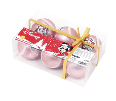 Kerstbal Minnie Mouse Lucky 6 Stuks Roze Plastic (Ø 8 cm)