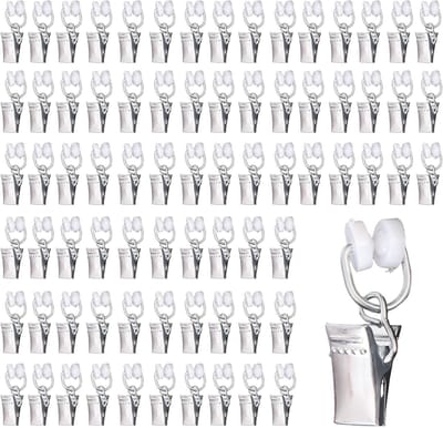 75 Pcs T-Glider Curtain Clips - RVS Metal Curtain Clips met Hooks - Zilveren Curtain Clamp voor Gordijnen - Foto's - Woondecoratie - Douchegordijn Ophangen