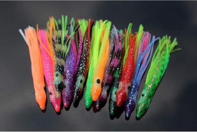 Zachte Octopus Lokkers - Vis Aas - Vissen Vangen - UV Kleuren - 6 Cm - Meerdere Kleuren
