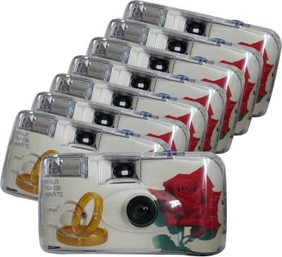 Wegwerp Camera - Met Flits - Momenten Vastleggen - Ingebouwde Flitser - 8 Stuks - Wit