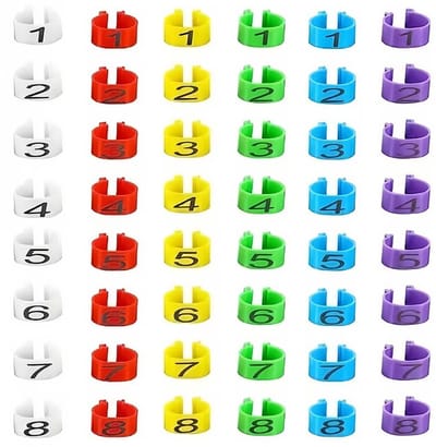 Dailygoods- Kippenbeenringen 48 Stuks - Gevogelte Voetringen - Veelkleurige Identificatie - Genummerde Clip - Duurzaam Kunststof - Voor Kippen/Kalkoen/Eend - Gevogeltevoetringen