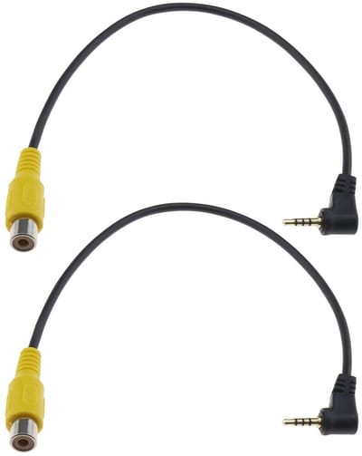 2 x TRRS Plug naar 2.5mm RCA Jack Audiokabel voor Car GPS Navigatie en AV Invoer - 26cm Lengte, Geschikt voor Audioapparatuur en Versterkers