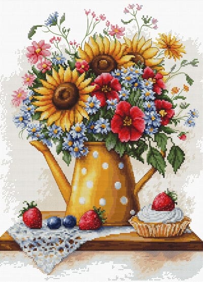 Borduurpakket Luca-S - Summer Flowers - Zomer Bloemen - B7052