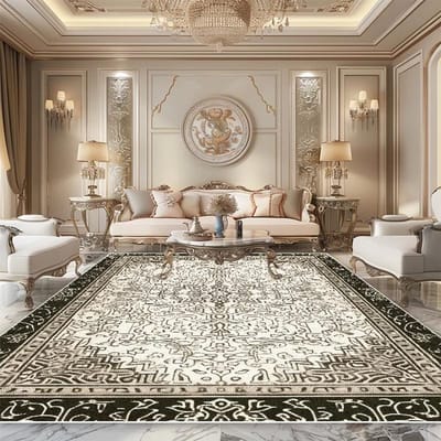 Tapis Persan de Luxe Salon Décoration Chambre à Coucher Haut de Gamme Beau Grand Tapis Salon Antidérapant Doux Tapis de Sol de Chevet 140*200cm