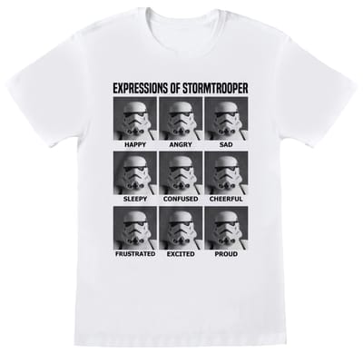 Star Wars Unisex Volwassen Uitdrukkingen van Stormtrooper T-shirt (Wit)