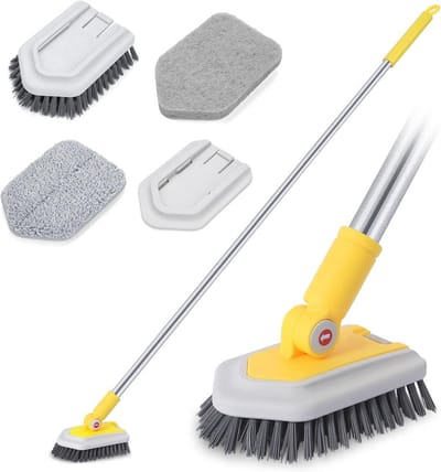 3-in-1 Badkamer Reinigingsborstel met Uitschuifbare Handgreep voor Douche, Bad en Tegels