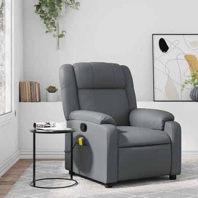 vidaXL - Massagestoel - van - grijs - kunstleer