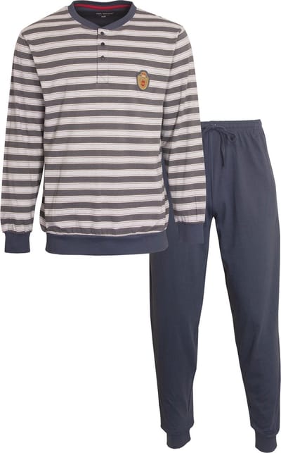 Paul Hopkins Heren Pyjama - Gestreept - Blauw/Grijs - Maat S