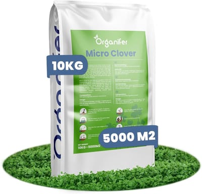 Microklaver Gazon - (10 kg, 5000m2) - Clover - Klaver - Klaver Zaad Voor Gazon - Zuiver Klaverzaad - Witte Klaver - Klaver Zaad - Microklaver Graszaad - Organifer