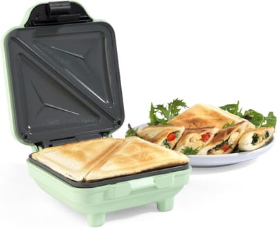 Sandwich Maker - Tosti Apparaat - Snelle Lunches - PFAS-vrije Platen - 13 cm - Mat Groen