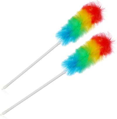 SNJY® Plumeau Uitschuifbaar - Plumeaus - Plumeau met Telescoopsteel - 85-122 cm - 2 Stuks - Regenboog