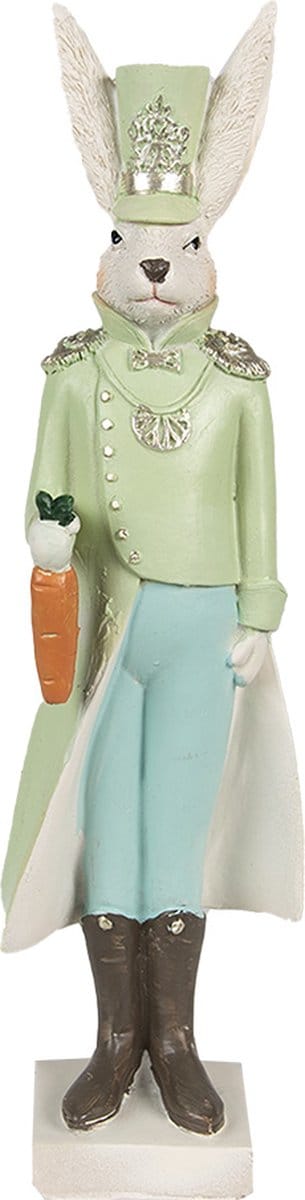 Clayre & Eef Beeld Konijn 23 cm Beige Groen Polyresin
