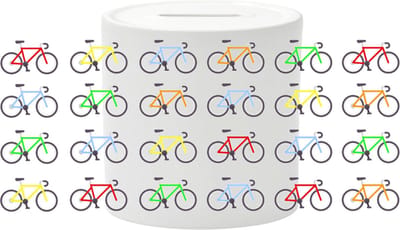 S.Y.W Spaarpot - Racefietsen - Witte aardewerk spaarpot voor fietsliefhebbers