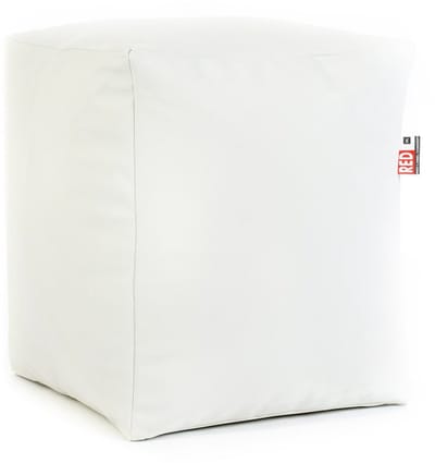 Poef zitzak Cube's Leatherlook White Sit On It ....and Joy !!