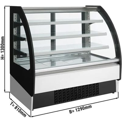 GGM Gastro Wandkühlregal - 1290mm - 365 Liter - mit 3 Ablagen - Schiebetüren hinten Zwart / Wit