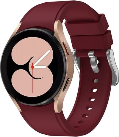 By Qubix - Siliconen sportband 20mm - Bordeaux - Geschikt voor Samsung Galaxy Watch 7 (40 & 44mm) - Galaxy Watch FE - Galaxy Watch 6 - Galaxy Watch 6 Pro - Galaxy Watch 5 - 5 Pro - Galaxy Watch 4 - 4 Classic