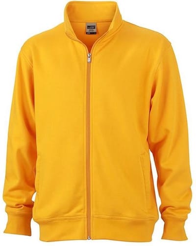 James and Nicholson Unisex Workwear Sweat Jacket (Goudgeel)
