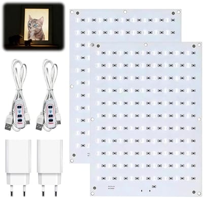 LED Achtergrondverlichting Kit voor Lithophane Foto's, DIY Print Accessoires voor 3D Modellen, Vervangbaar Dimbaar Lichtpaneel voor Lithophane Fotopanelen en 3D Printprojecten