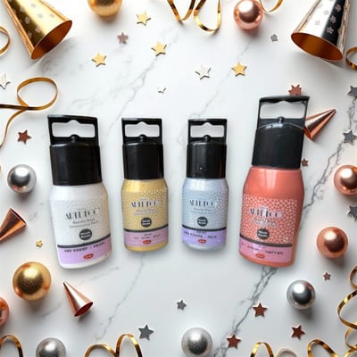 Artdeco Metallic Dimensional Paint Set, Relief Paint, Dimensional Fabric Paint, 3D Liner - 3D Verf - 3D Paint, Textuurschilderen, Reliëf Schilderen, Metallic Kleuren - Stof, Glas, Keramiek, Karton, Metaal, Papier, Steen - 4 x 50 ml-Zilver,Parelmoer
