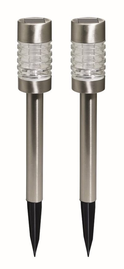 Luxform Torino - Solar Tuinlamp - 2 stuks - 6 Lumen - RVS Zilver