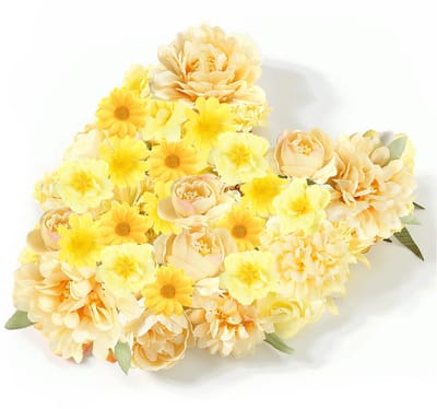 30 stuks kunstbloemen, gele nepbloemenhoofden, zijden bloemen, taartdecoraties, kunstbloem, bulkmix voor knutselen, doe-het-zelf krans, cadeau, bruiloft, kunst, feest, huis, tuindecoratie