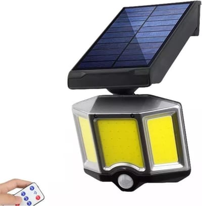 Buitenlamp met zonnepaneel, draaibaar COB LED