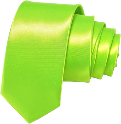 Fako Fashion - Skinny Stropdas - Smal - 5cm - Smalle Das - Effen - 145cm - Fluo Groen