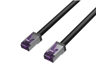 Flexline®-Patchkabel cat. 6A S/FTP, kurze Bauform, PIMF, schwarz, 2,0m