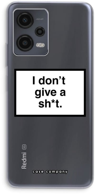 Case Company® - Hoesje geschikt voor Xiaomi Redmi Note 12 hoesje - Don't give a shit - Soft Cover Telefoonhoesje - Bescherming aan alle Kanten en Schermrand