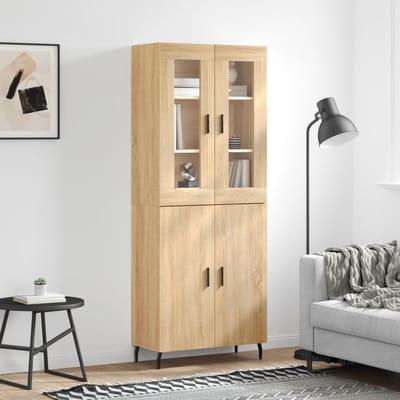 vidaXL - Hoge - kast - 69,5x34x180 - cm - bewerkt - hout - sonoma - eikenkleurig