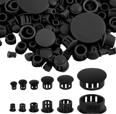 Kunststof Gatpluggen - Afsluitdoppen - Meubels Repareren - 155 Stuks Set - 5-25 mm - Zwart