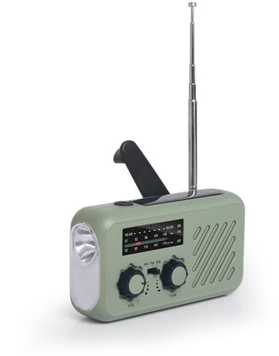 Unyqoos® Draagbare multifunctionele noodradio met zonne-energie en LED-zaklamp