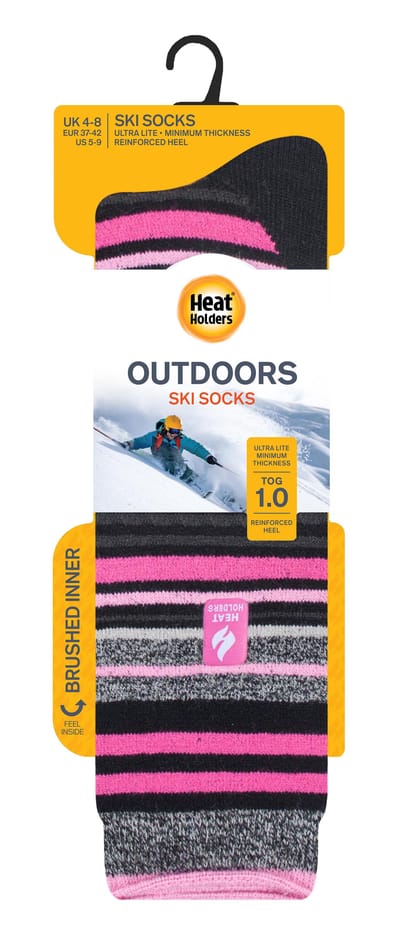 Heat Holders - Lichtgewicht thermo skisokken voor heren - Zwarte Streep