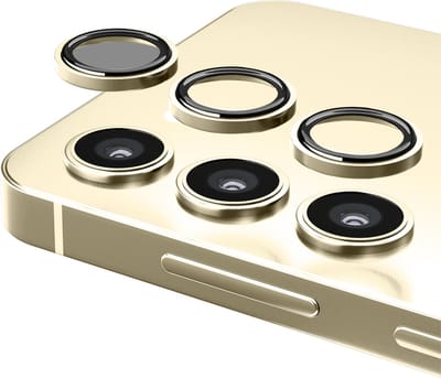 Camera Lens Screen Protector - Geschikt voor Samsung Galaxy S24 Plus - 9H Bescherming - Amber Geel