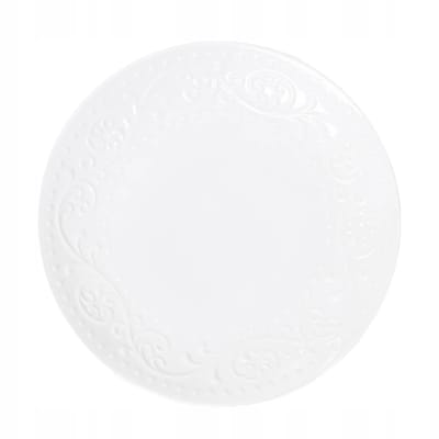 Homla Sylia Porseleinen Dinerbord met Ornament, Wit, 27 cm