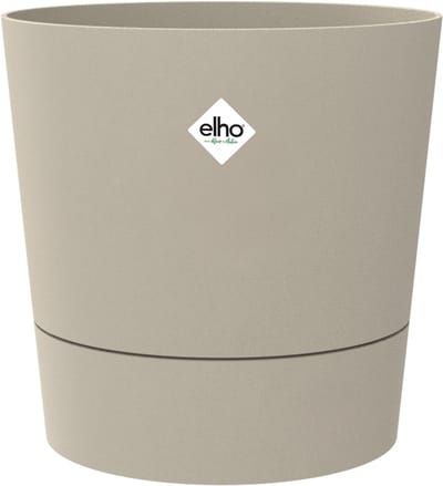 Elho Foss Rond 25cm - Bloempot voor Binnen - 100% Gerecycled Plastic - Ø 24.5 x H 24.2 - Paddenstoel beige