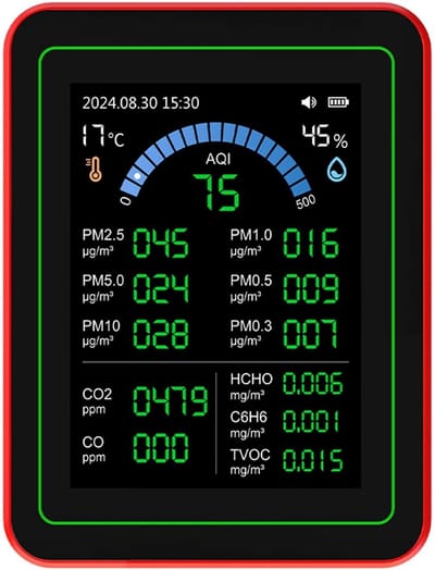 Dailygoods - 18-in-1 Luchtkwaliteitsmeter met LCD Scherm en Backlight