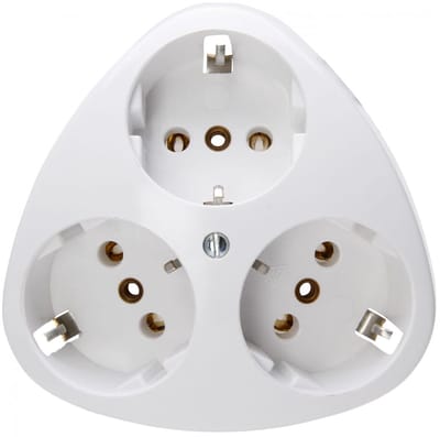 KOPP - Wandcontactdoos - Standard - Opbouw - 3-voudig Stopcontact - Randaarde - Arctic Glans Wit