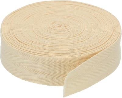 3cm Katoenen Twill Tape 10 Yards Katoen Riem Bias Binding Tape Herringbone Webbing Trim voor Naaiwerk, Cadeauverpakking en Creatief DIY-projecten in Beige