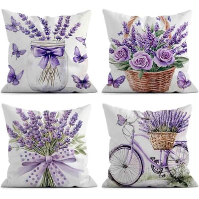 Paarse Lavendel Fietskussenhoes Polyester Kussensloop Bankkussens Decoratieve Sierkussens Woondecoratie Kussenhoes Peach skin 45*45(CM)-1Pcs gray