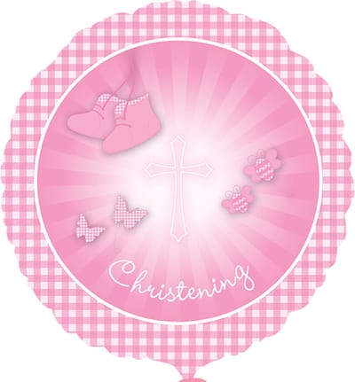 "Christening Booties" Doop - Roze Folieballon